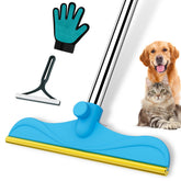 WOSWOK 3in1 carpet rake with 60-inch extendable handle for deep pet hair removal.