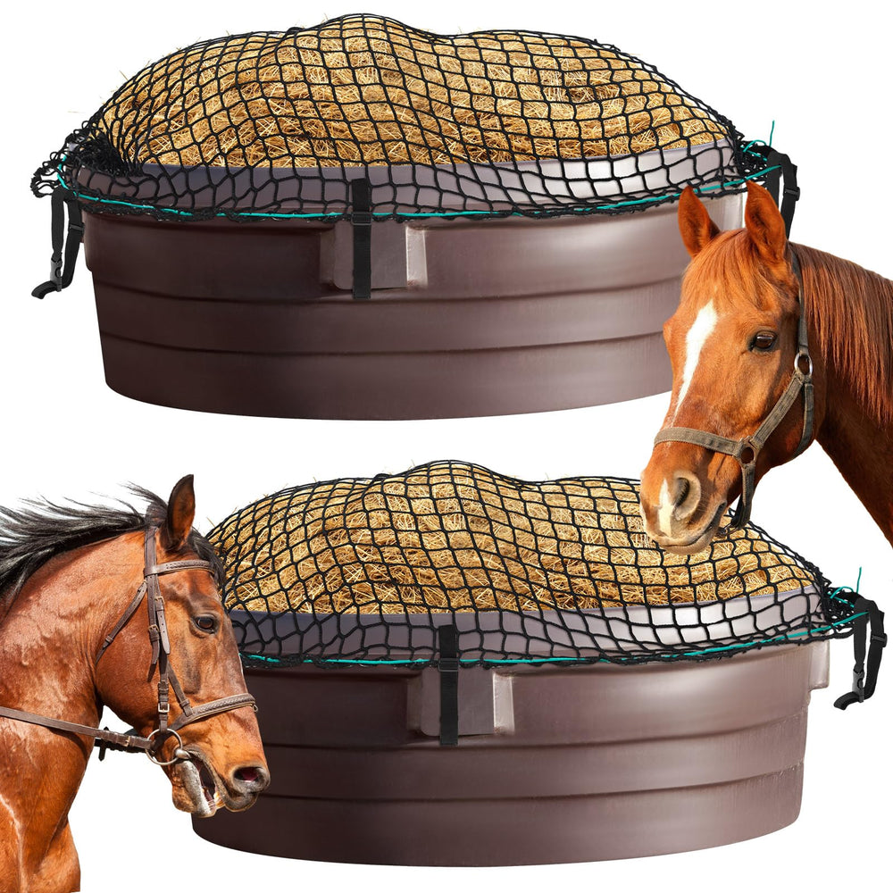Wowangce hay nets (2pcs) with 1-4/7 inch holes for controlled feeding.