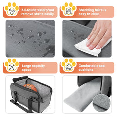 WOYYHO console dog seat side view highlighting roomy interior for small dogs during travel