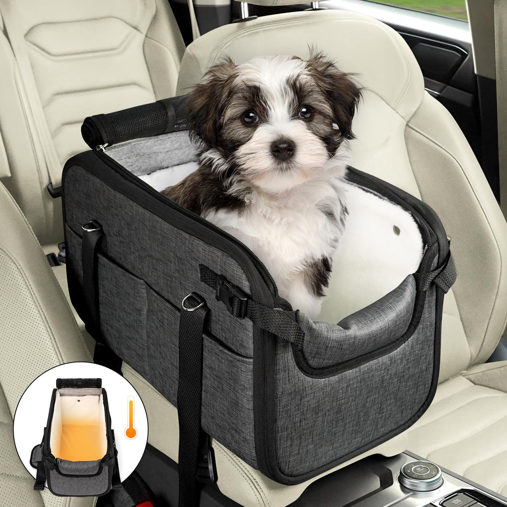 WOYYHO dog car seat front view showing spacious cabin for small dogs
