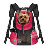 WOYYHO dog carrier backpack front view features breathable mesh for cooler travel