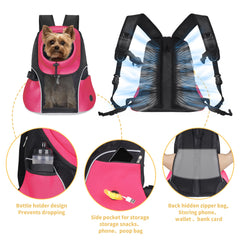 WOYYHO dog carrier left pocket view emphasizes easy storage for essentials
