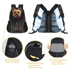 WOYYHO Pet Dog Carrier Backpack back pocket area for easy storage