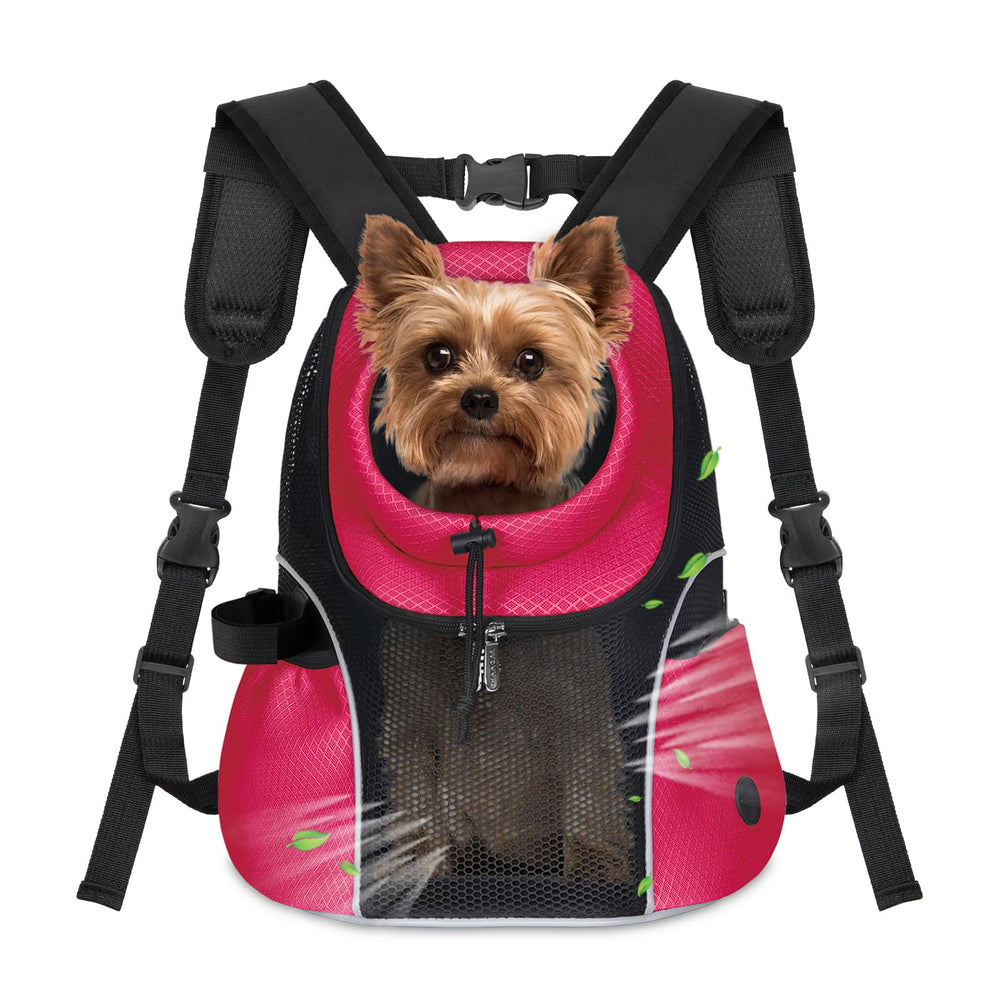 WOYYHO dog carrier backpack front view with breathable mesh for comfort