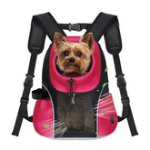 WOYYHO dog carrier backpack front view with breathable mesh for comfort