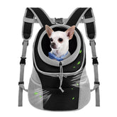 WOYYHO pet carrier backpack front view with breathable mesh for comfortable travel
