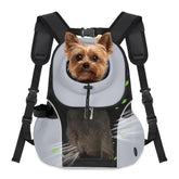 WOYYHO pet carrier backpack front view with breathable mesh for cooling during outings