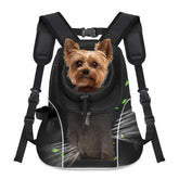 WOYYHO Pet Dog Carrier Backpack front view shows breathable mesh for small dogs