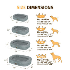 WOZOKE large dog bed with 360-degree surround support for curling and stretching comfort