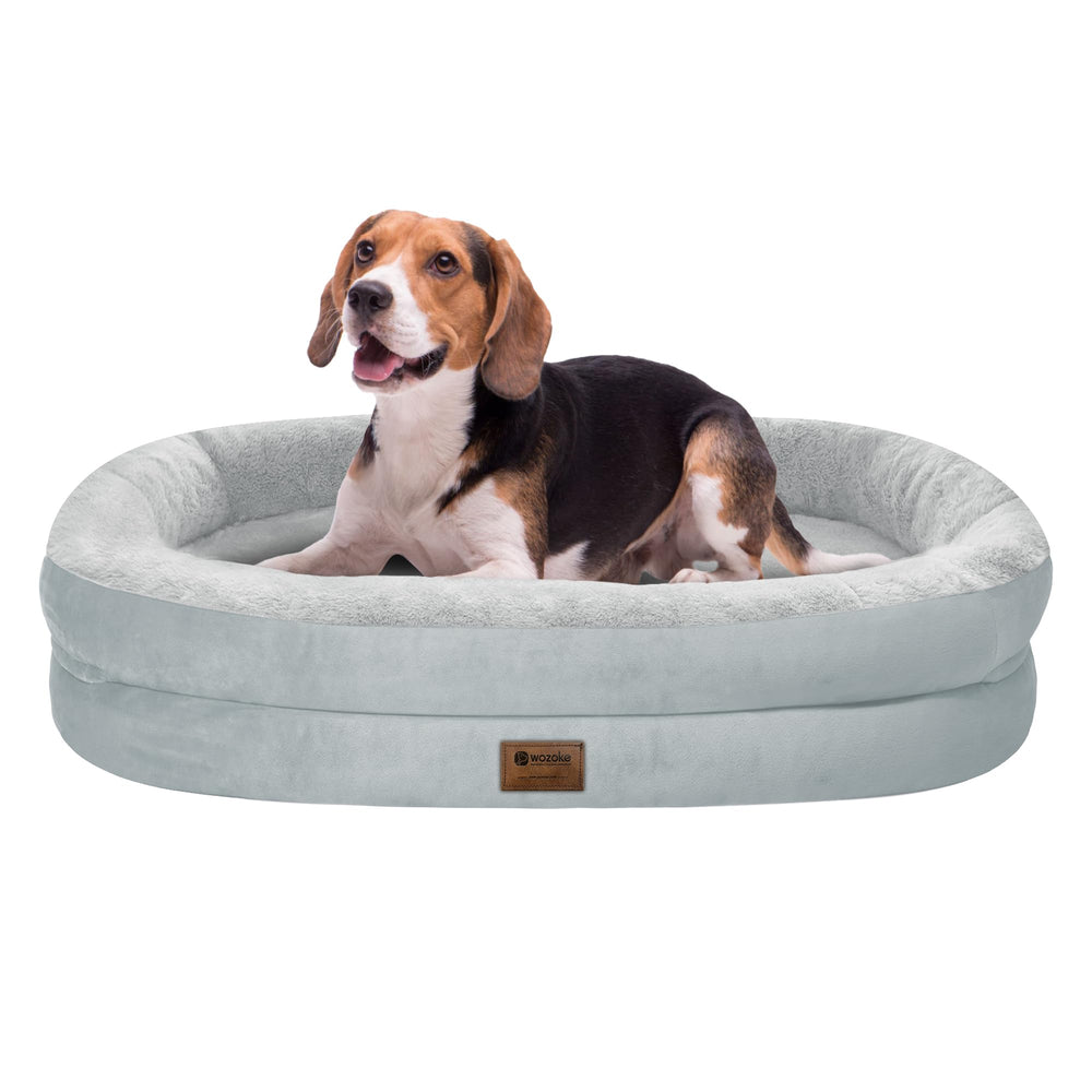 WOZOKE orthopedic dog bed with egg crate foam supports joints for medium to large dogs.