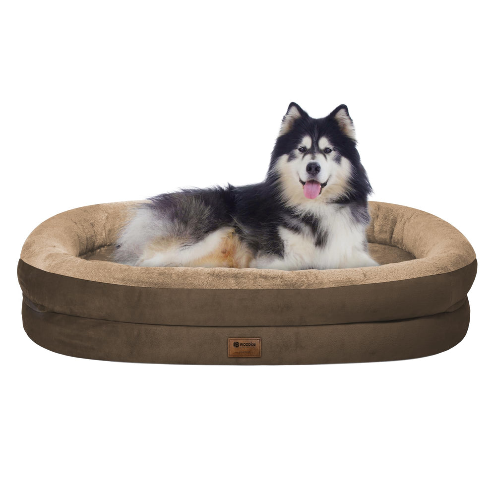 WOZOKE orthopedic dog bed with memory foam egg crate for joint-friendly comfort.