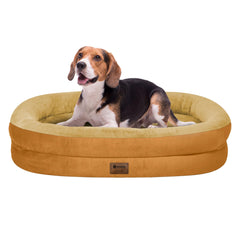 WOZOKE orthopedic dog bed memory foam top view shows ergonomic support.
