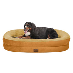 WOZOKE orthopedic washable large dog bed bolsters provide secure support for restful naps.