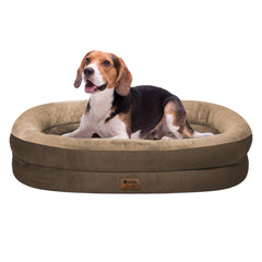 WOZOKE orthopedic waterproof dog bed with memory foam close-up of egg crate foam