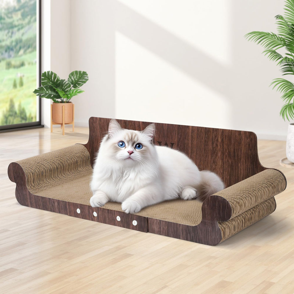 wpvpaw extra-large cat scratcher bed 32-inch lounging surface for big cats.