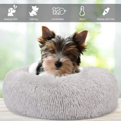wrkfree extra small donut dog bed round inside shows nest like walls for curling and calm rest.