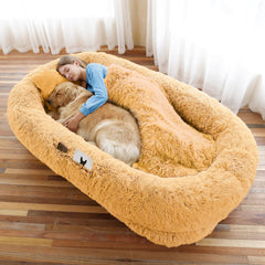 WROS Human Dog Bed front view in pumpkin color, spacious lounge for you and pet