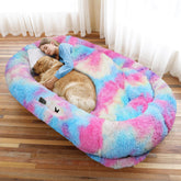 WROS human dog bed folded front view shows roomy space for you and a pet nap