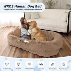 WROS large-size human dog bed showing ample space for you and a pet