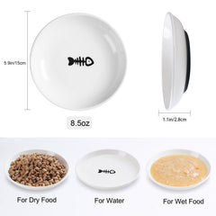 WROSWT non-slip cat bowl reduces floor mess during feeding