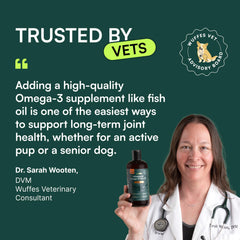Wuffes Advanced Omega-3 dog coat shine after daily supplement