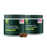 Wuffes hip joint chews bottle front promoting mobility support