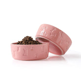 WUYIAZHI pink ceramic dog bowl bone-shape design for stylish meals
