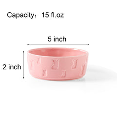 WUYIAZHI pink ceramic dog bowl silhouette design for coordinated mealtime