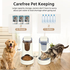 WyfKyd gravity-fed pet feeder shows water volume through windows for easy monitoring.