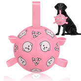 WYNTRIUM dog soccer ball with grab tabs for easy fetch and tug play