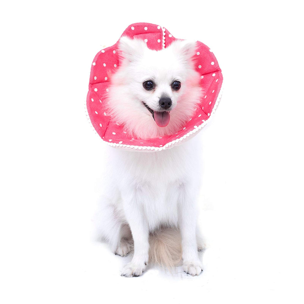 WZ PET adjustable dog cat cone pink small for post-op protection
