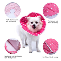 WZ PET cone on dog with head resting for comfortable wear