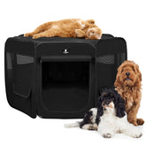 X-ZONE PET dog playpen folded for travel and storage.