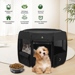 X-ZONE PET playpen set up outdoors for safe, spacious play.