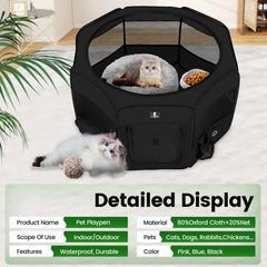 X-ZONE PET playpen ventilated with eight mesh panels for breathability.