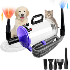 Xapigo dog vacuum-dryer front view shows efficient grooming setup.