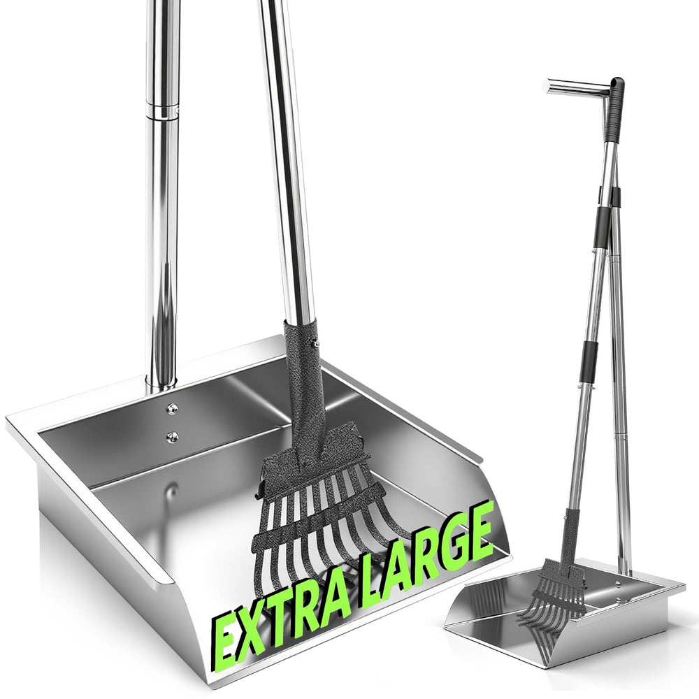 XDMURYM pooper scooper long-handle design keeps back comfortable during yard cleanup.