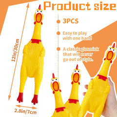 Xeehwb pollo de goma amarillo, juguete sonoro para entretener a tu perro.