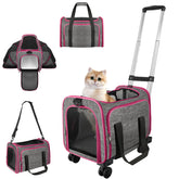 Xeoca pet carrier with wheels fits under airplane seat for travel