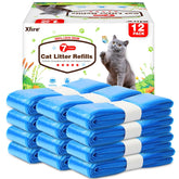 Xfire cat litter refill bags demonstrate compatibility with Litter Genie pails for seamless use.