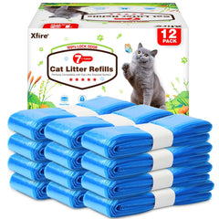 Xfire cat litter refill bags demonstrate compatibility with Litter Genie pails for seamless use.