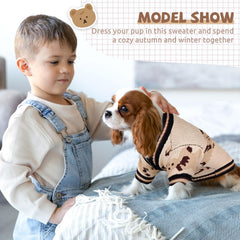 XGDMEIL button-up dog cardigan chest view; easy dressing and secure fit