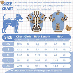 XGDMEIL warm knitwear for dogs in blue, versatile for cold days