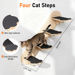 XiaZ Cat Wall Hammock solid pine-frame ensures durable wall-mounted support.