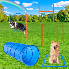 XiaZ dog agility tunnel collapsible for easy storage and travel.