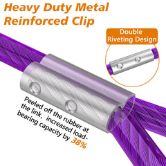 XiaZ dog tie-out cable anti-rust vinyl coating with reflective surface enhances night safety.