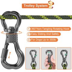 XiaZ dog tie-out cable 75ft for spacious outdoor roaming