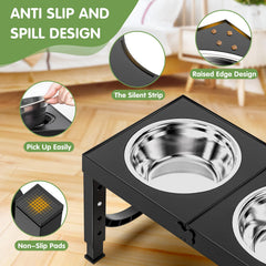 XiaZ elevated dog bowls large breed stand bowls removable for dishwasher cleaning