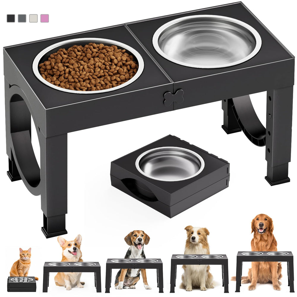 XiaZ elevated dog bowls large breed front view promotes stable feeding