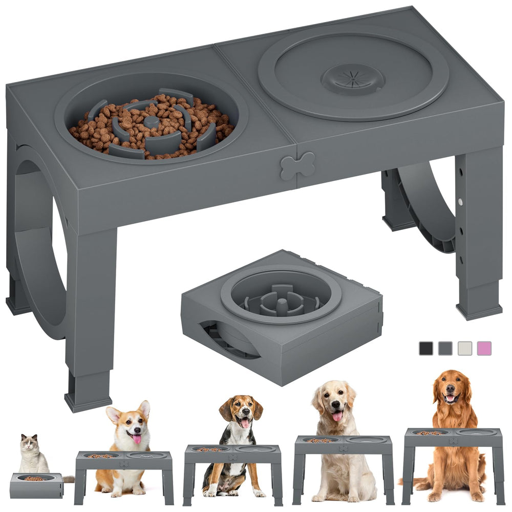 XIAZ Slow Feeder Stand setup shown for stable, mess-free dog meals.